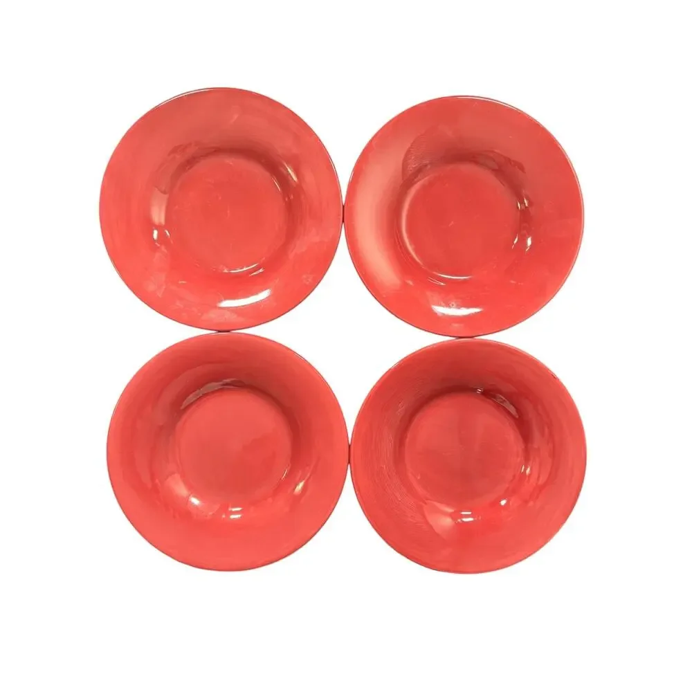 Pottery Barn Sausalito Red Salad Bowls Set of 4